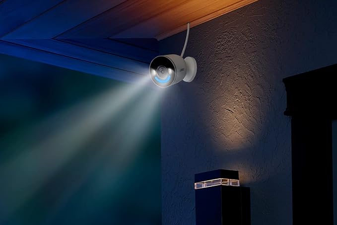 Lorex 4K 8MP Wi-Fi 6 Spotlight Security Camera | Indoor/Outdoor | Color Night Vision | Smart Motion Detection | 32GB Local Storage | 2-Way Talk | IP65 Rated | No Monthly Fees | White