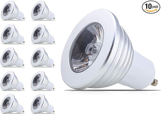 Mengjay 10 Pcs Dimmable GU10 3W Led Bulb RGB LED Spotlight Smart Led Lamp with Remote