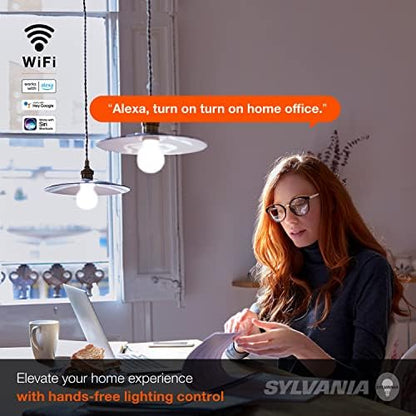 Sylvania WiFi LED Smart A21 Light Bulb, 14.5W Efficient, Tunable White, 2700K - 6500K, for Alexa/Google Assistant/Siri Shortcuts, Energy Star, Frosted - 1 Pack (75805)