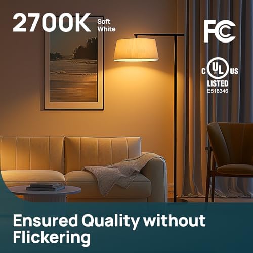Linkind A19 LED Light Bulbs, 75 Watt Equivalent, 2700K Soft White 6 Packs