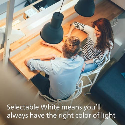 PHILIPS LED 75W A19 Light Bulbs 4-Pack Selectable White Multi-CCT 1100 Lumen (11W = 75W) Dimmable Frosted Flicker-Free Light Bulbs