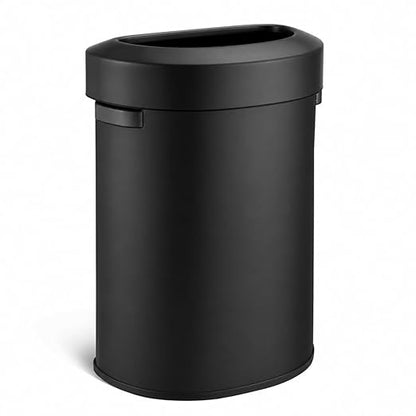 Home Zone Living 18 Gallon Commercial Trash Can with Semi-Round Flat Back