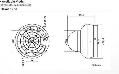 DS-2DE2A404IW-DE3,Hik 4MP PTZ PoE Camera Outdoor, 4X Optical Zoom, 16X Digital Zoom, 355° Pan & 90° Tilt, IP66, IK10,H.265+,DarkFighter (2.8-12MM) Lens International Version Fully Upgrade-able
