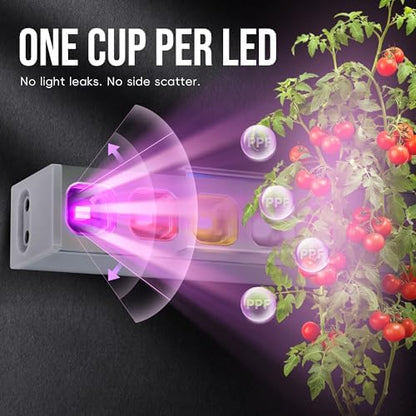 KingLED Grow Lights for Indoor Plants, Natural-Like 5000K Full Spectrum Plant Lights for Indoor Growing, 24W(4 X 6W) High PPFD 1FT LED Grow Light Strips for Seed Starting, Linkable, 4-Pack
