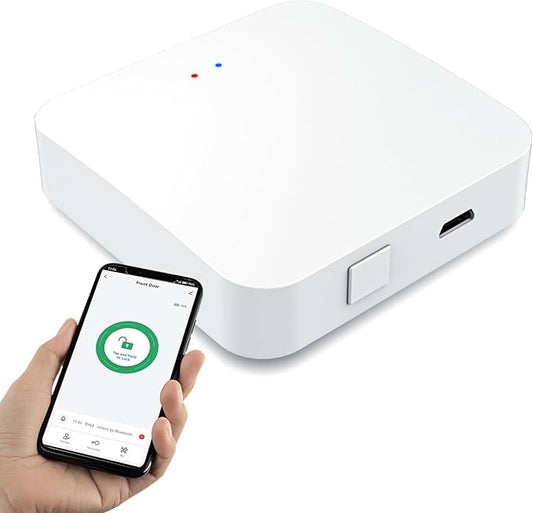 Tuya Smart Hub Bluetooth Gateway: Smart WiFi Bridge for NICE DIGI Smart Door Lock and Tuya Bluetooth Device - Remote Control and Voice Control via Alexa & Google Assistant - Works with 2.4 GHz