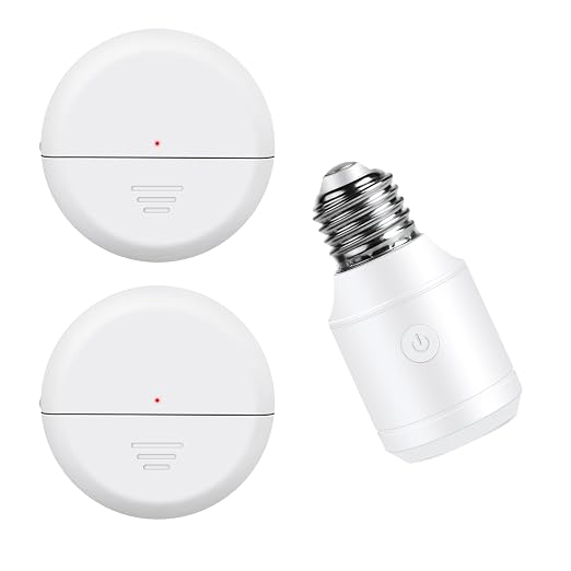 Greencycle Motion Sensor Light Socket,E26 E27 Bulb Holder,2 Wireless Sensor | Auto Night Sensing,7 to 26FT Detection,262FT Wireless Range,No Wiring,500W,Programmable,for Garage,Stair and Closet