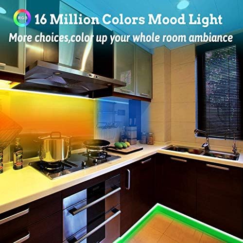 Tenmiro 65.6ft Led Strip Lights, Ultra Long RGB Color Changing LED Light Strips Kit with 44 Keys Ir Remote Led Lights for Bedroom, Kitchen, Home Decoration