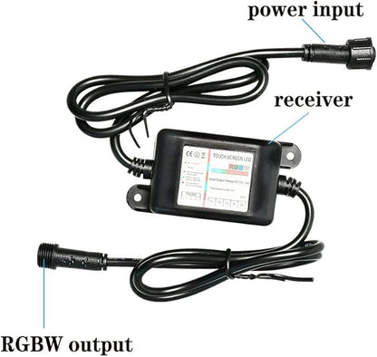FVTLED Replacement RGBW LED Light Remote Control and Controller Waterproof for Changeable RGBW LED Light Kit