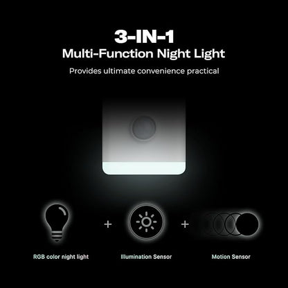 THIRDREALITY Multi-Function Night Light 2 Pack, Zigbee Repeater, 3-in-1 Combines a Motion Sensor, a Illumination Sensor and RGB Color Night Light, 1-100% Adjustable Brightness, Zigbee hub Required