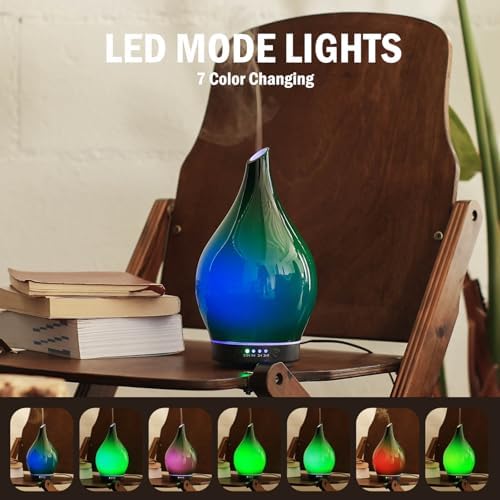 Porseme Essential Oil Diffuser 150ml Handmade Glass Diffuser 6H Runtime