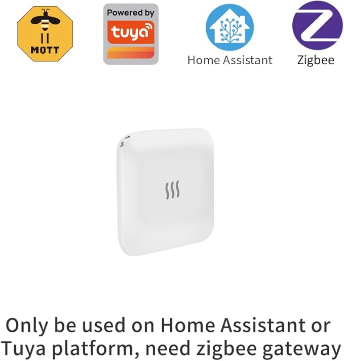 Tuya Zigbee Wireless Vibration Sensor: 120dB Alarm, Adjustable Sensitivity, Glass Breakage Detection. Suitable for Alarm Systems and Smart Home Automation, Supports Tuya App.