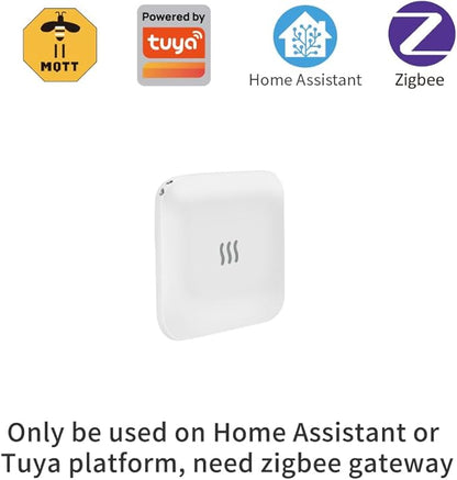 Tuya Zigbee Wireless Vibration Sensor: 120dB Alarm, Adjustable Sensitivity, Glass Breakage Detection. Suitable for Alarm Systems and Smart Home Automation, Supports Tuya App.