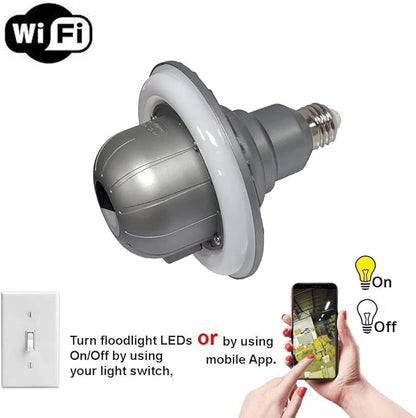 Floodlight Camera - Model 2-1080P HD Outdoor Flood Light Socket Night Vision Surveillance Motion detect Security cam