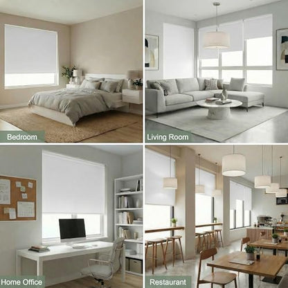 ZSHINE Motorized Blackout Roller Shades Remote Control Rechargeable(82010G)