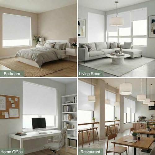 ZSHINE Motorized Blackout Roller Shades Remote Control Rechargeable(82010G)