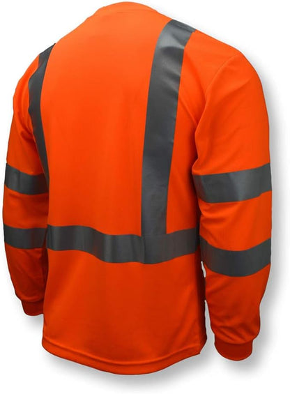 Radians ST21-3POS-2X Class 3 Max-Dri Moisture Wicking Mesh Long Sleeve Safety T-Shirt, 2X-Large, Orange