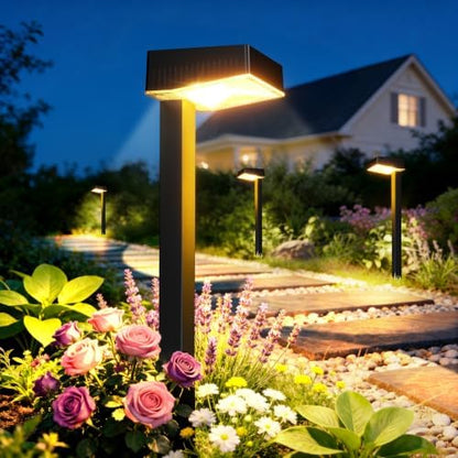 ELECLINK Solar Pathway Lights Outdoor, 6 Pack Garden Lights Solar Powered Path Lights with Focused Beam Lens, 2 Light Modes Waterproof Outdoor Solar Light for Yard Driveway Walkway Landscape