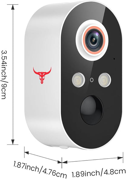 1080P Wireless Security Camera Outdoor, Battery Powered, AI Human Detection, Color Night Vision, 2-Way Audio, IP65 Waterproof, 2.4G Wi-Fi, Cloud Storage
