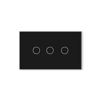 Smart Switch Neutral Wire Optional,APP Control,Black 3 Button | 4.65 X 2.83 X 1.34 Inches,Only 2.4GHz Wi-Fi,Voice Control,Work with Tuya/Smart Life/Alexa,Tempered Glass Panel