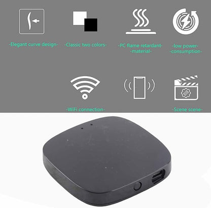 Luocute Wireless Smart, Home Device Hub WiFi Bridge Remote Controller with Support for Tuya Smart Products, Compatible with Assistant for Homes (Black)