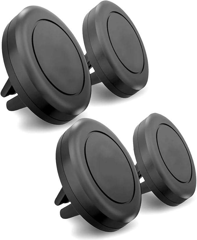 MAXBOOSTPOWER Universal Smartphone Holder - Air Vent Magnetic Car Mount (4 Pack Black) Compatible with iPhone 12/13/14/15/16 & Galaxy LG Android Cell Phone