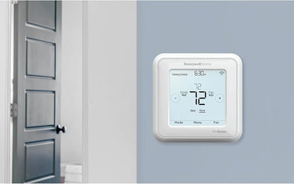 Honeywell Home TH6320ZW2007/U Z-Wave T6 Pro Programmable Touchscreen Thermostat with SmartStart, Low Voltage, UWP Mounting System, Cover Plate, Color - White