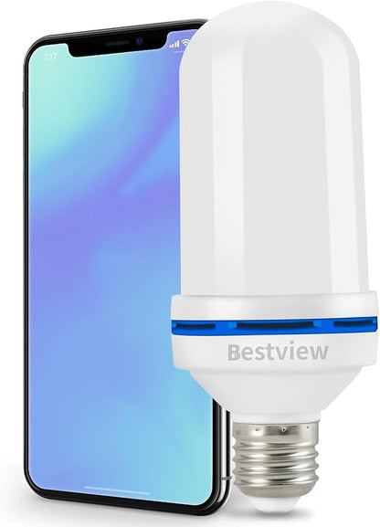 Bestview LED Flame Effect Light Bulbs,4 Modes Smart E26/E27 Base Flickering Fire Light Bulbs with for Halloween, Christmas, Party, Porch, Indoor&Outdoor Home Decoration Lighting (Green &Red)