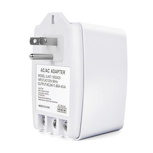 24V 40VA Transformer, Doorbell Transformer Plug in Compatible with Nest, Ecobee, Sensi, Honeywell All Versions of Ring Doorbell Thermostat (Wireless White, 40.0, Watts)