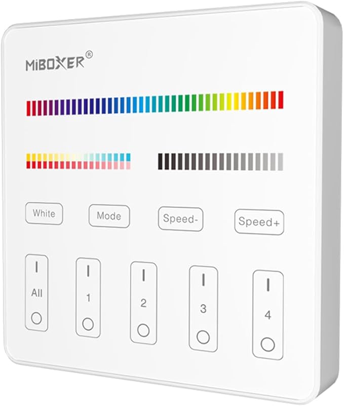 LGIDTECH B4 4-Zone Wall-Mounted Smart Panel Controller DC 3V,Only Work with RGB+CCT Series LED Light Bulb,Spotlight,Downlight,Flood Light,Also Work with FUT037 FUT038