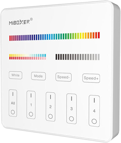 LGIDTECH B4 4-Zone Wall-Mounted Smart Panel Controller DC 3V,Only Work with RGB+CCT Series LED Light Bulb,Spotlight,Downlight,Flood Light,Also Work with FUT037 FUT038