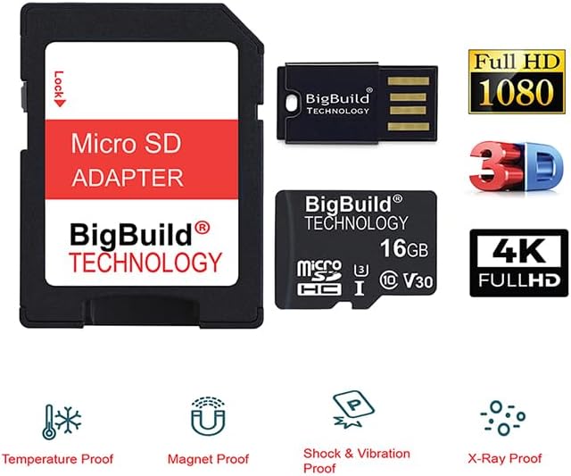 16GB U3 Micro SDHC Memory Card for EZVIZ C8W, CB3, EB3, H3 Security Cameras