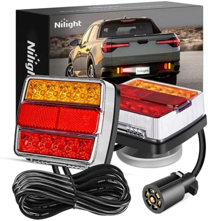 Nilight Magnetic LED Trailer Towing Light Kit 24ft Cable 7 Pin Plug