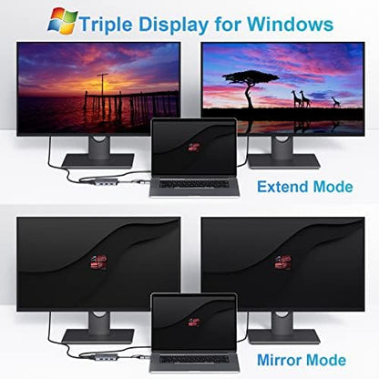 LIONWEI USB 3.0 to Dual HDMI Docking Station for MacBook (Driver Needed)