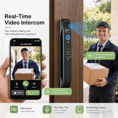 HIFAM Face Recognition Smart Door Lock Fingerprint Key IC Card APP Unlock