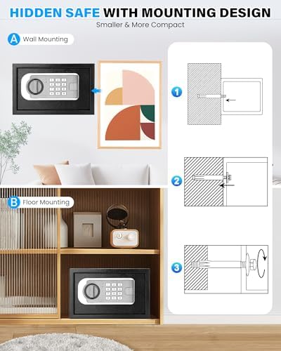 [UPGRADED] Small Safes for Home, 0.30 Cuft Mini Safe Box
