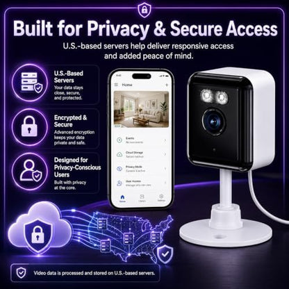 Gianteye 2K Indoor Security Camera (2-Pack), Dual-Band 2.4/5GHz WiFi Pet & Baby Monitor, AI Event Detection with Smart Search, Color Night Vision, 2-Way Audio, Human Detection, US App