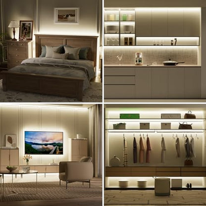 PAUTIX COB LED Strip Nautral White,4000K Dimmable LED Tape Light,CRI93+ Super Bright High Lumen,Compatible with Alexa/Google Assistant,Flexible Strip Ligths for Bedroom,Kitchen,Office,Under Cabinet