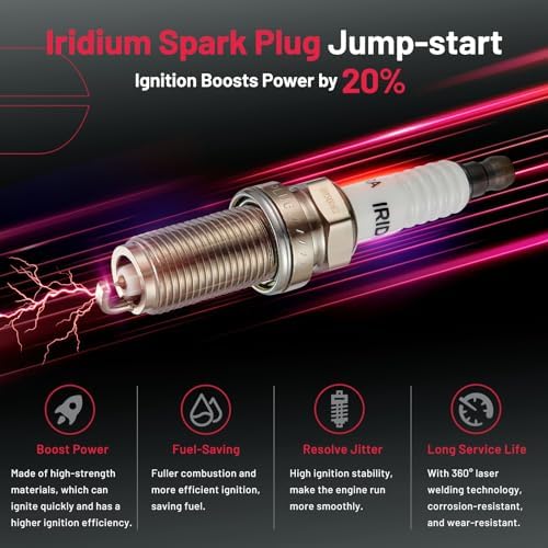 BDFHYK Ignition Coil UF510 and Spark Plug 6240 for Nissan TITAN 2004-2006