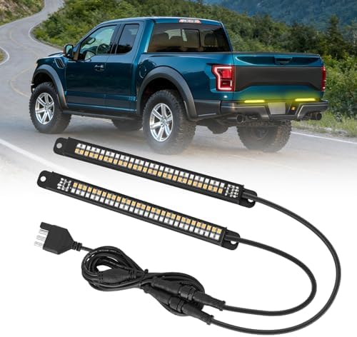 Nilight Truck Tailgate Light Strip 7" Aluminum Frame Double Row 60 LED