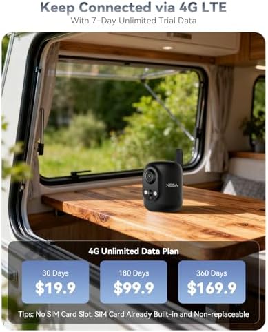 Xega 4G LTE Cellular Security Camera Indoor Wireless, 2K No WiFi Camera