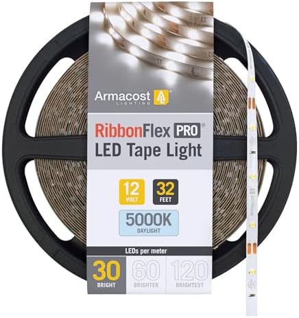 Armacost Lighting RibbonFlex Pro 12V White LED Strip Lights 30 LED/m, 5000K, 32.8 ft, 161250