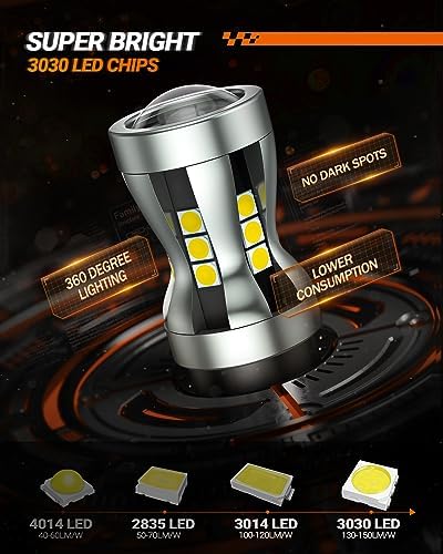 SEALIGHT 921 LED Bulb Reverse Light with 3030-SMD LED Chips, 912 906 904 W16W T15 921 LED Bulb with Projector Replacement for Tail backup reverse Lights, Plug and Play, 6000K White, Pack of 2