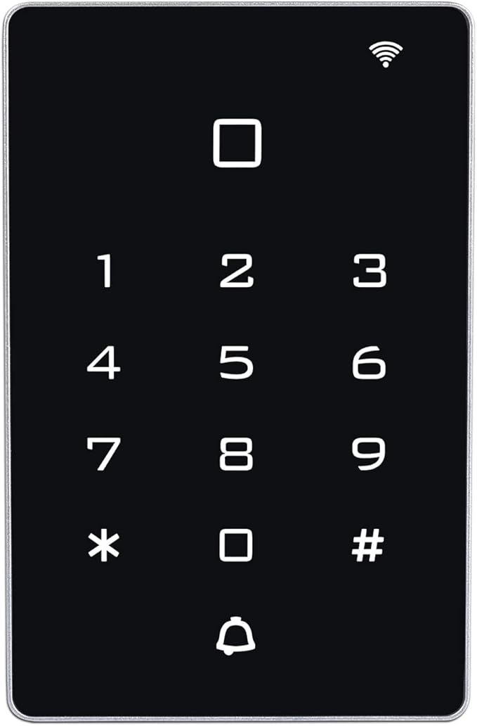 Wireless WiFi Access Control Keypad, Backlight Door Access Control System + 5PCS ID Keychains, Wiegand 26, Password Keypad for House Apartment, TUYA Wireless Entry Security Access Controller