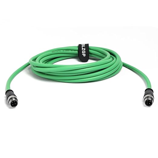 M12 D Code 4 Pin Cat5e Cable Good Flexibility Cable Easy to Bend Installation Signal Quality Assurance for Irregular Space Wiring,Devices Requiring High Signal Quality 8M