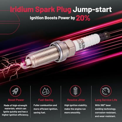 BDFHYK 4 Ignition Coil Pack UF591 and 4 Iridium Spark Plug 5118 Compatible with Nissan 2007-2009 Sentra 2.0L l4 Coil for 5C1075 C651 CUF246 C246