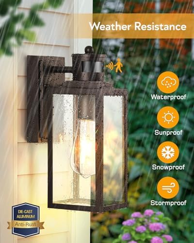 VIANIS Bronze Motion Sensor Outdoor Garage Lighting Fixtures Wall Mount