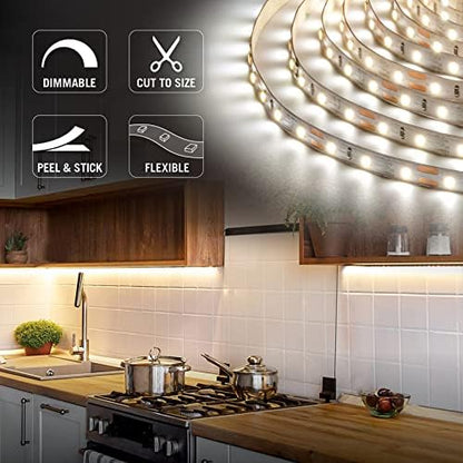 Armacost Lighting RibbonFlex Pro 12V White LED Strip Lights 60 LED/m, 2700K, 12 ft, 132220