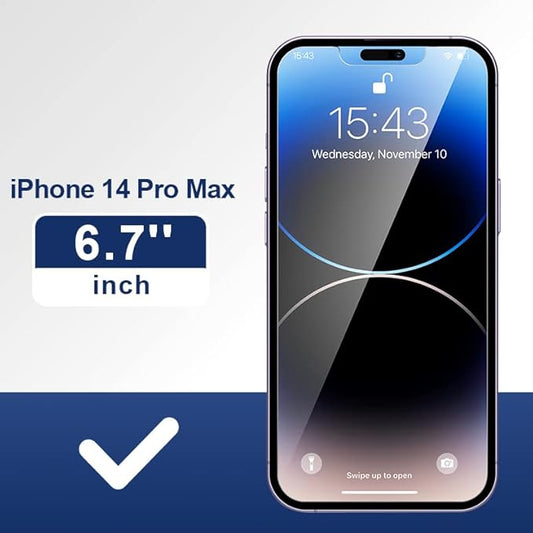 ImpactStrong Anti-Spy Privacy Screen Protector for iPhone 14 Pro Max (6.7-Inch), 9H Tempered Glass, Shatter-Resistant, Anti-Scratch, Easy Install Kit, Case Friendly, 2-Pack