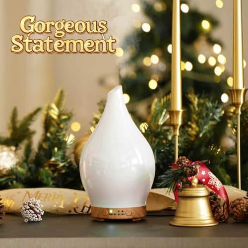 Porseme Essential Oil Diffuser 150ml Handmade Glass Diffuser 6H Runtime