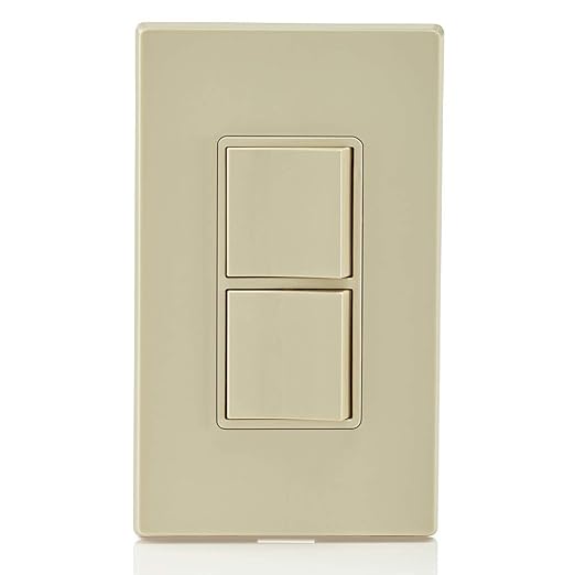 Leviton 15 Amp, 120/277 Volt, Decora Single-Pole, AC Combination Switch, Commercial Grade, Grounding, 5634-I, Ivory